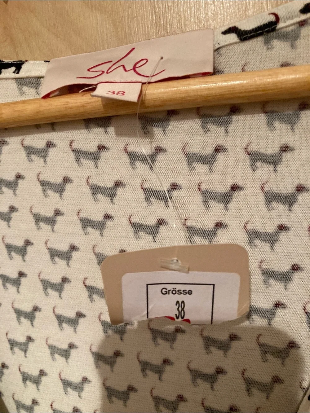 Dog print dress, M, nwt
